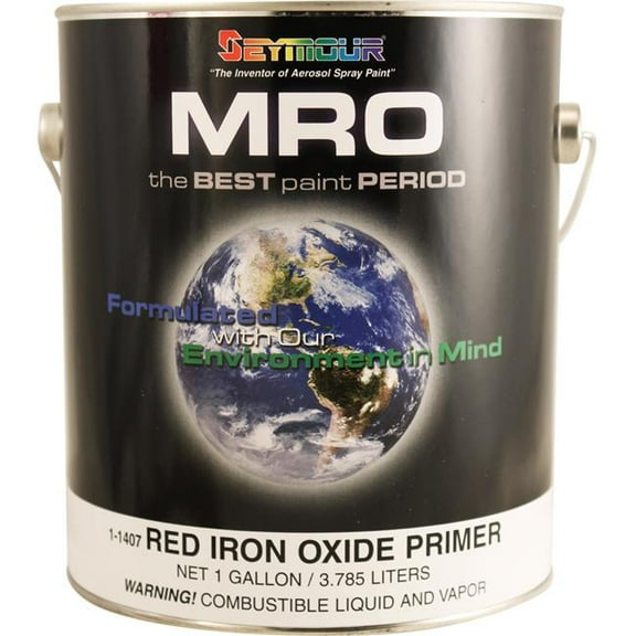 Seymour of Sycamore 1-1407 1 gal Mro Industrial Coatings Enamel Paint, Red Iron Oxide Primer - Pack of 4