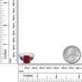 thumbnail image 3 of Gem Stone King 925 Sterling Silver and 10k Yellow Gold Red Created Ruby and Blue Created Sapphire 3 Stone Engagement Ring for Women (5.07 Cttw, Octagon Cut 10X8MM, Size 7), 3 of 4