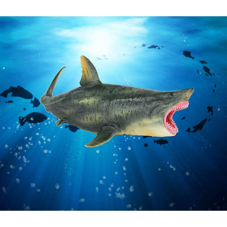 Megalodon Shark Toys Realistic Shark Model Toy Megalodon Shark Figure Cognitive Toy Shark for Birthday Cake Toppers Collection Gifts Bath Toy 1pc