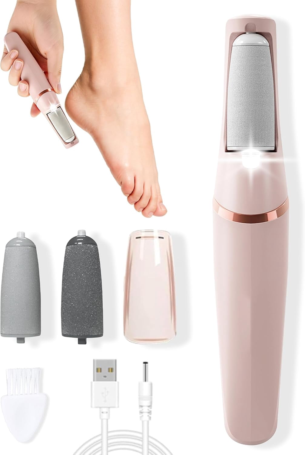 Ron Foot Callus Remover Electric: Rechargeable — Powerful Dead Skin Remover — Anti-Slip | Foot Care / Shower for Gentlemen & Ladies & Seniors