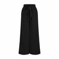 thumbnail image 3 of QUINDOS Women Pants Wide Leg High Waisted Full Length Casual Trousers Drawstring Loose Pants with Pockets, 3 of 5