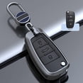 thumbnail image 3 of Keyless Brown Flip Key Fob Cover for Audi Q3 Q7 A3 A1 TT R8 Metal Leather Key Case Shell with Keychain,Black, 3 of 7