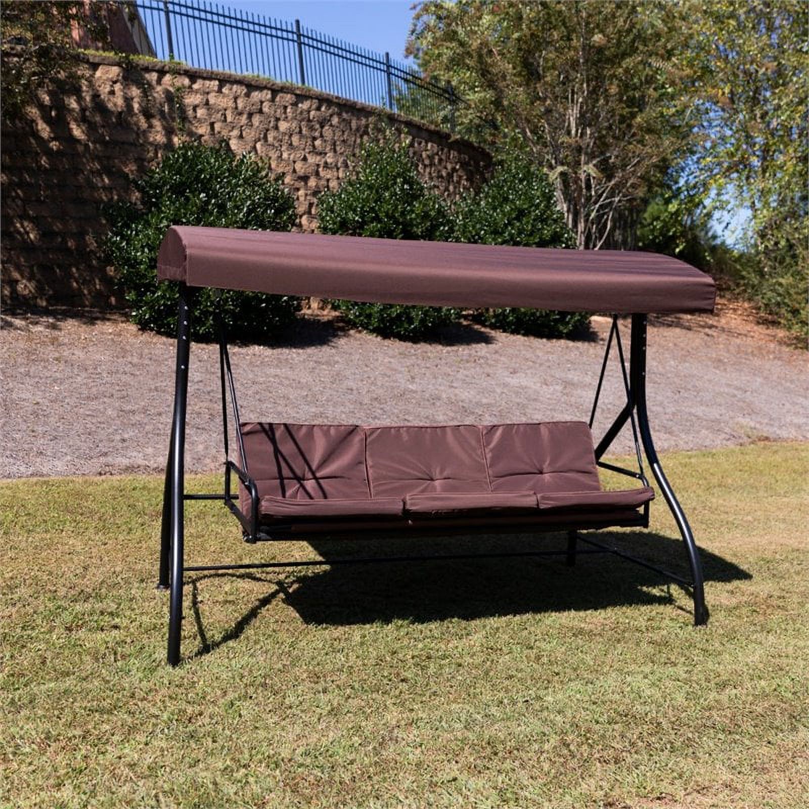 Afuera Living 3 Seat Patio Convertible Patio Swing and Hammock in Brown - image 2 of 12