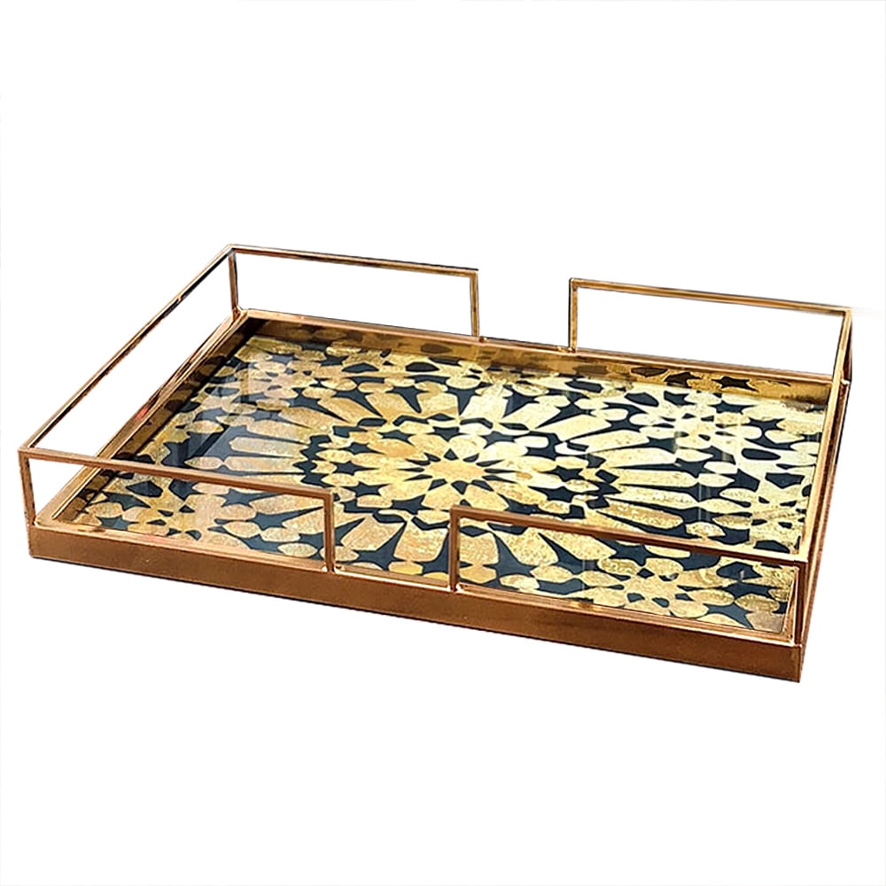 CUMKA Living Room Decorative Coffee Table Tray, Kitchen Bedroom Serving Coffee Tray，Creative