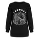 thumbnail image 5 of Pntutb Mujeres Casual Manga Completa Cuello Redondo tops Camisas Sueltas Blusa Estampado de Sol y Luna Sudadera Gráfica Pntutb Pntutb-5338, 5 of 5