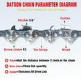 thumbnail image 2 of 28 Inch Chainsaw Chain 3/8" Pitch .050" Gauge 93 Drive Links Fits Husqvarna 360, 362, 362 XP, 365, 371, 372, 372XP, 372XPG, 372XPW, 380, 385, 385XP, 385XPG, 385XPW (3 Chains), 2 of 14