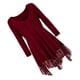 thumbnail image 5 of Vestido corto de empalme de encaje de talla grande para mujer Blusa de manga larga sexy Top informal de trabajo Inevent AP1427-14B, 5 of 7