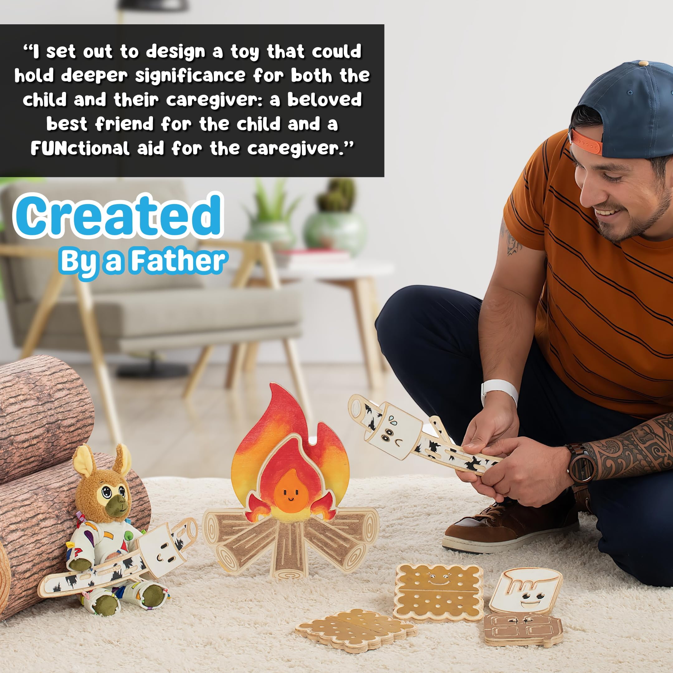 The Adventure Crew Jake the Llama Plush Comfort / Activity Toy for Newborn and Up | Ultra-Soft, 11.5" Compact Size with Weighted Limbs | Interactive Companion for Early Learning