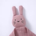 thumbnail image 4 of Manta de bebé rosa Bunny Lovey okdiy de algodón orgánico, 30 x 30 cm, 4 of 6