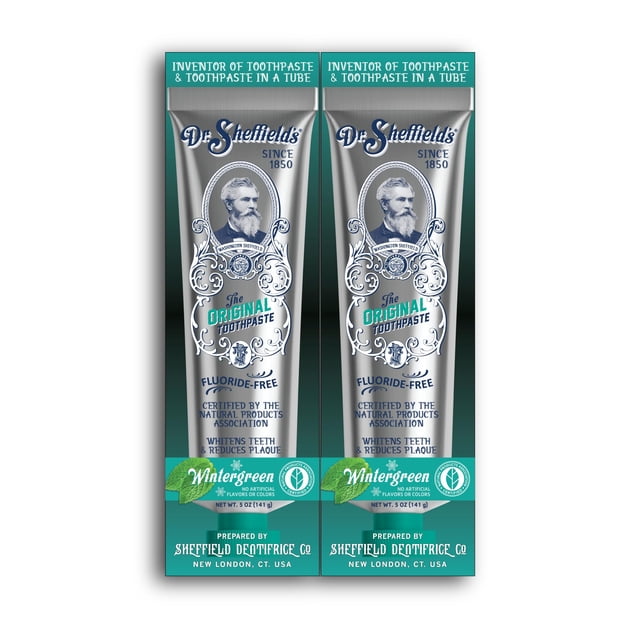 Pasta de dientes Dr. Sheffield's Certified Natural Wintergreen, paquete de 2