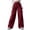 Wine, variant on Oksale Plus Size Cargo Pants for Women with Pockets Elastic Drawstring High Waisted Parachute Pants for Active Outdoor Black S
