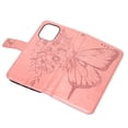 thumbnail image 5 of SaniMore Case for iPhone 15 Plus (6.7" 2023), PU Leather Full-body Protective Cover with Luxury Embossed Butterfly [Wrist Strap & Card Slots & Flip Kickstand] Shockproof Wallet Cover, Rosegold, 5 of 9