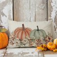 thumbnail image 5 of Boho Orange and Sage Green Pumpkin Fall Throw Pillow Cover 12x20 Inch Floral Pampas Autumn Farmhouse Cottage Decorations Lumbar Decorative Throw Pillows Cases for Home Living Room Decor, 5 of 6