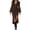 Coffee, variant on Women Going‑Out Collared Half‑Zip Lantern Long Sleeve Slit Maxi Dress Fall