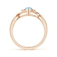 thumbnail image 2 of ANGARA Natural Criss-Cross Marquise Aquamarine Solitaire Ring with Diamonds in 14K Rose Gold for Women (Size-8x4mm) | March Birthstone, Anniversary, Jewelry Gift for Women | Natural Aquamarine Ring, 2 of 9