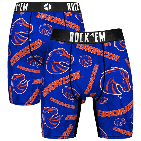 Men's Rock Em Socks Royal Boise State Broncos All Over Logo Boxer Briefs