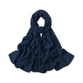 thumbnail image 2 of VV AVEORS Women Lightweight Chiffon Scarf Breathable Solid Color Long Trendy Fashion Smooth Scarves Shawls Wrap Navy, 2 of 3
