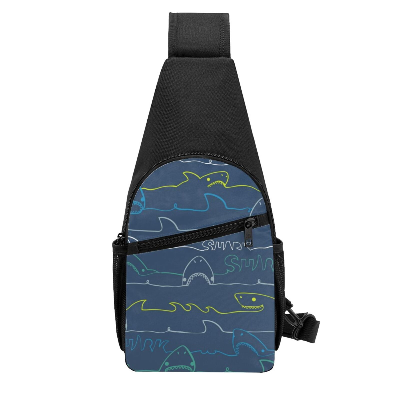 Xecao's Shark Print Sling Bag: A Versatile Chest, Shoulder, and Crossbody Backpack for Casual Days Out, Perfect for Both Men and Women