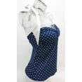 thumbnail image 2 of Chaps Navy Blue Halter Polka Dot Tankini Top Swimwear Women's 6, 2 of 3