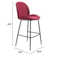 thumbnail image 2 of ZUO Miles Barstool Red, 2 of 5