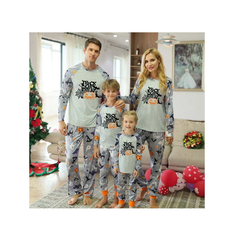 Family Pajamas Matching Sets Halloween Pumpkin Sleepwear for Baby Adults  and Kids Holiday PJS Set