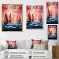 thumbnail image 4 of Designart "Twilight Sail on the Nautical Ship II" Coastal Framed Wall Art - Coastal Blue Coastal Sunset Entryway Framed Wall Art Print, 4 of 6