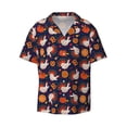 thumbnail image 2 of Lsque Turkey And Thanksgiving print Men's Cuban Collar Short Sleeve Shirt Summer Beachwear Casual Button Down Fashionable Vacation Leisure Shirt-Medium, 2 of 7