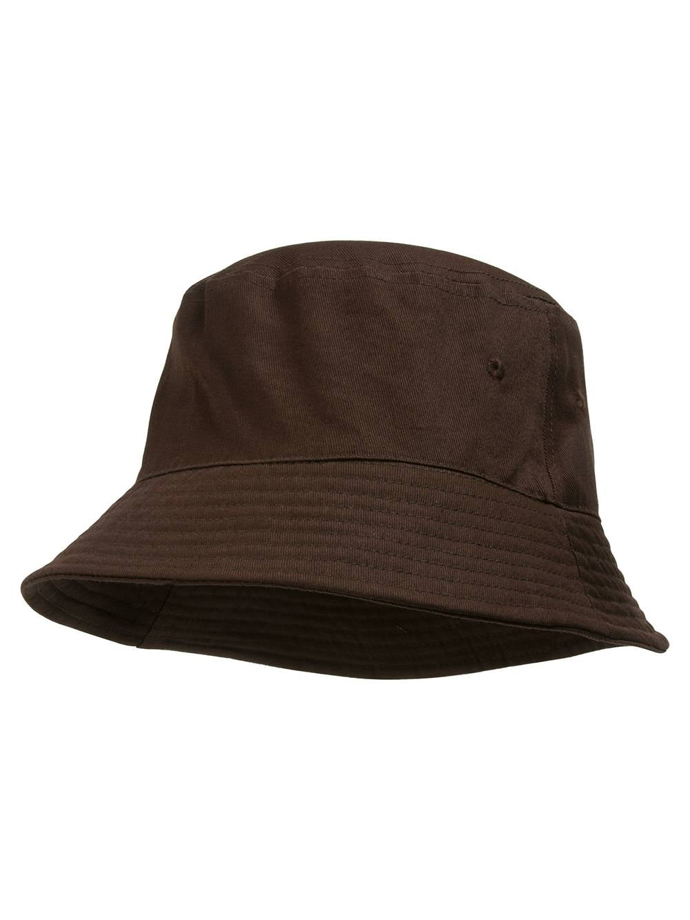 TopHeadwear Blank Cotton Bucket Hat - Brown - Large/X-Large | Walmart ...
