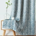 thumbnail image 3 of Curtainking Blackout Curtains 63 inch Blue Geometric Pattern Window Curtains for Living Room Darkening Bedroom Thermal Grommet Curtains set of 2, 3 of 8