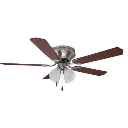 Mainstays 52 Ceiling Fan With Light Kit Satin Nickel 17804