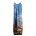 thumbnail image 5 of Dresses for Women Summer Casual Floral Backless Maxi Dress Sleeveless Spaghetti Strap Flowy Sundress for Beach Vacation Party, 5 of 6