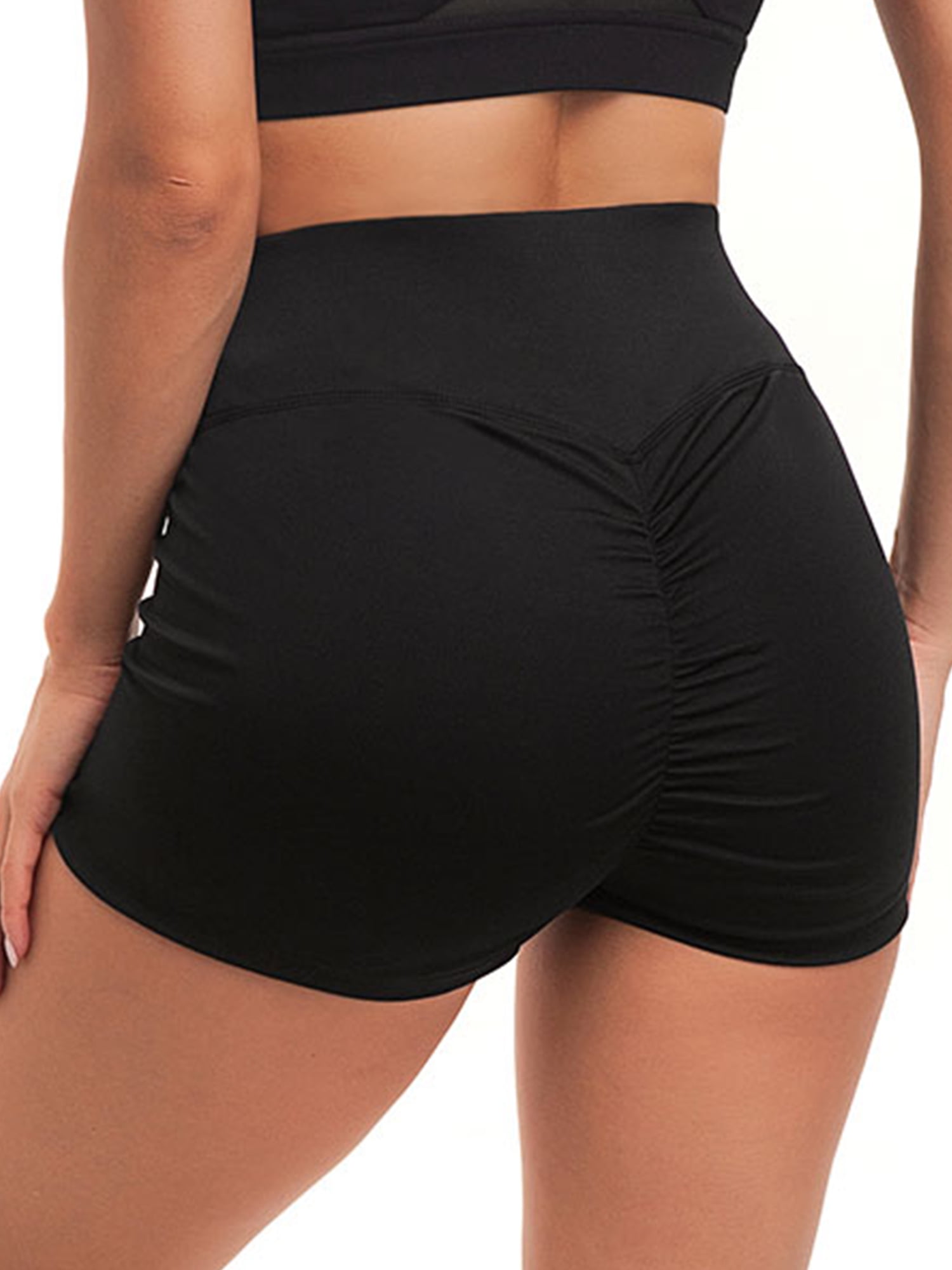 Women Yoga Shorts Ruched Butt Sport Gym Push up Running Elastic High Waist Shorts Butt Lifting Hot Pants 