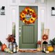 thumbnail image 5 of Corona de Halloween | Decoración colgante de calabaza para puerta o mesa | Decoración de otoño, cosecha y festival de fantasmas con hojas de arce y bayas, 5 of 6