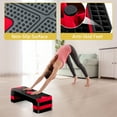 thumbnail image 4 of ZenSports 27" Adjustable Workout Aerobic Stepper PP Non-Slip Exercise Platform Home Gym Cardio Fitness W/4 Risers, Red, 4 of 9