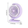 thumbnail image 3 of Qocolhg Small Desk Fan with Lamp, Adjustable 5 Wind Speeds, Household High Wind Power Rotatable Circulating Fan Portable USB Tabletop Electric Fan for Home, Bedroom, Office, Travel, Purple, Clearance, 3 of 5