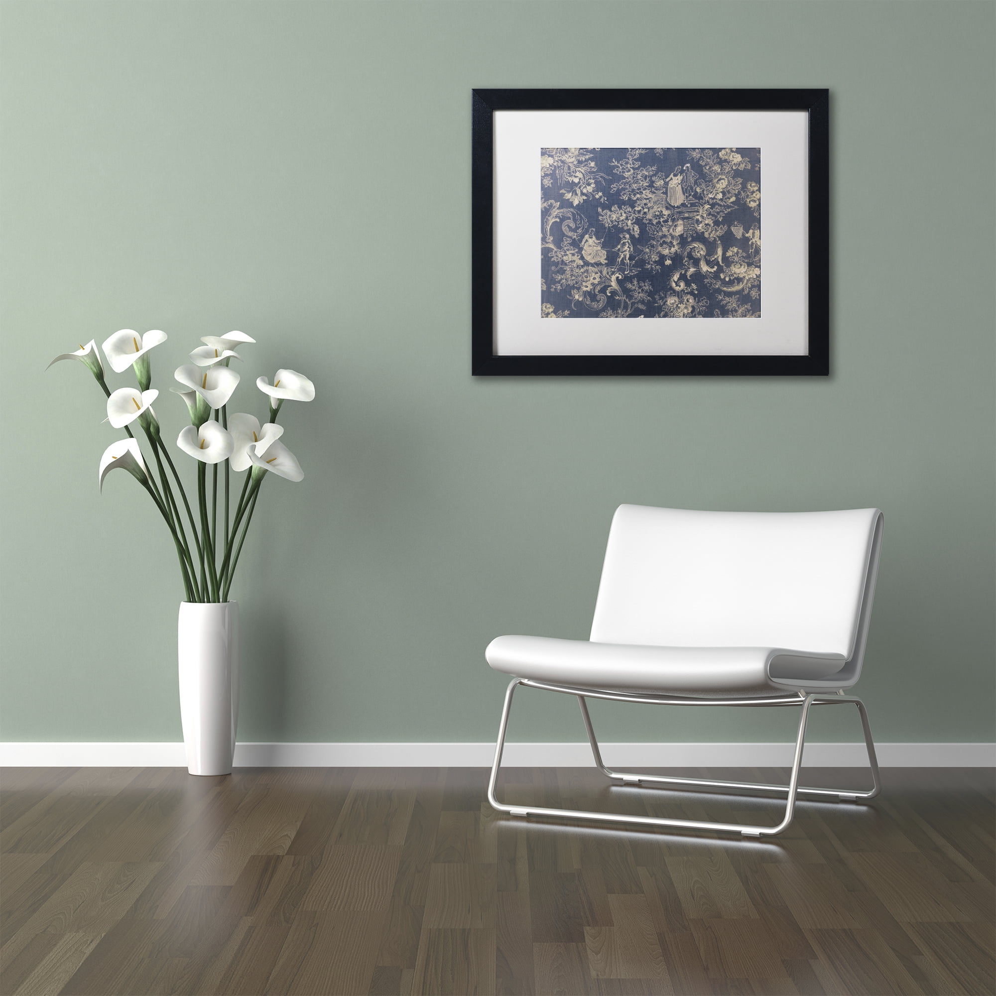 Trademark Fine Art 'Toile Fabrics II' Black Framed Art by Color Bakery