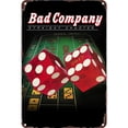 thumbnail image 1 of Letrero Hojalata Metal Bad Company Pintura Hierro Rectangular Pared para Y Bar 20x30cm, 1 of 9