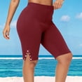thumbnail image 5 of Posijego Women's Plus Size Biker Shorts Athletic Shorts High Waist Workout Running Yoga Gym Cycling Shorts with Side Slits, 5 of 7