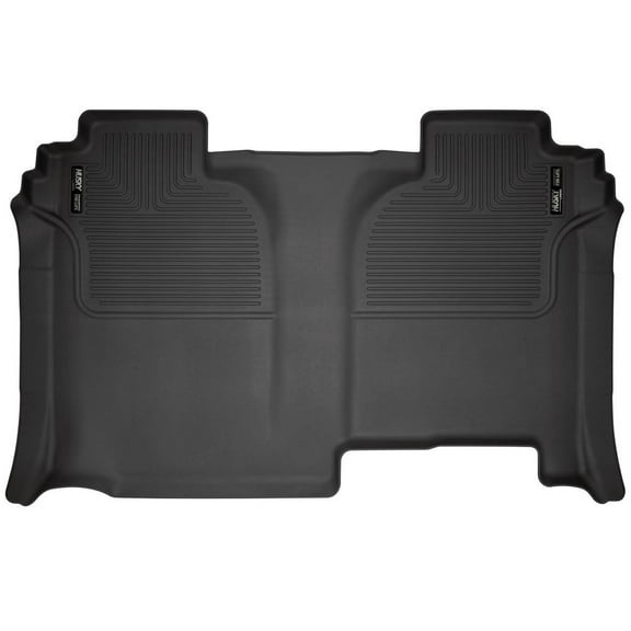 Husky Weatherbeater 2nd Row Floor Mat Fits 2019-2025 Chevy Silverado/GMC Sierra 1500-3500 Crew Cab w/o Carpeted Storage Black 1 Pc