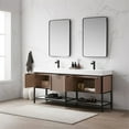 thumbnail image 4 of Marcilla 72" Double Composite Stone Sink Top Almond Coffee Bath Vanity w/ Mirror, 4 of 13