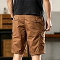 thumbnail image 5 of Men's Cargo Shorts Loose Fit Lightweight Breathable Casual Summer Multi-Pocket Camping Hiking Daily Wear Outdoor | AKLJWH,Coffee 3XL, 5 of 8