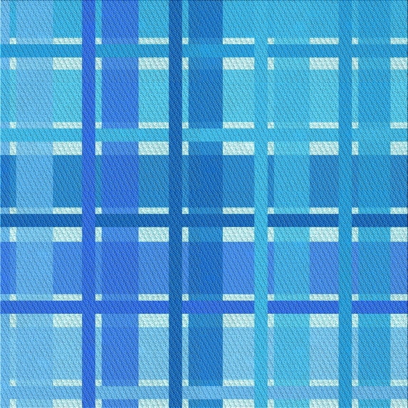 Ahgly Company Indoor Square Patterned Neon Blue Area Rugs, 4' Square
