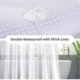 thumbnail image 5 of Orchidleaf 3 in 1 Waterproof Waffle Weave Shower Curtain and Clear Liner Set with 12 Stainless Steel Hooks Double Sided for Bathroom 72x72Inches Polyester Fabric Shower Curtains, 5 of 6
