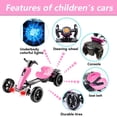 thumbnail image 6 of Xlluproid 12V Kids Electric Go Kart,Foldable Ride On Toy with Adjustable Seat,Music,Lights & EVA Wheels for Boys Girls Ages 3-6,Magenta, 6 of 11