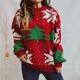 thumbnail image 5 of Suéter rojo navideño para mujer, jersey tejido para otoño e invierno, jersey holgado de moda coreana, jersey de manga larga cálido para mujer, jerséis navideños informales, 5 of 5