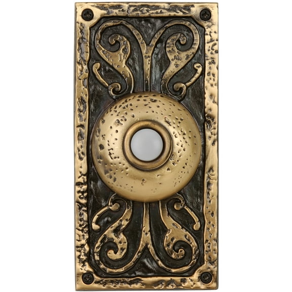 Craftmade Pb3037 Designer Surface Mount 5.25" Tall Led Door Chime Push Button - Brass