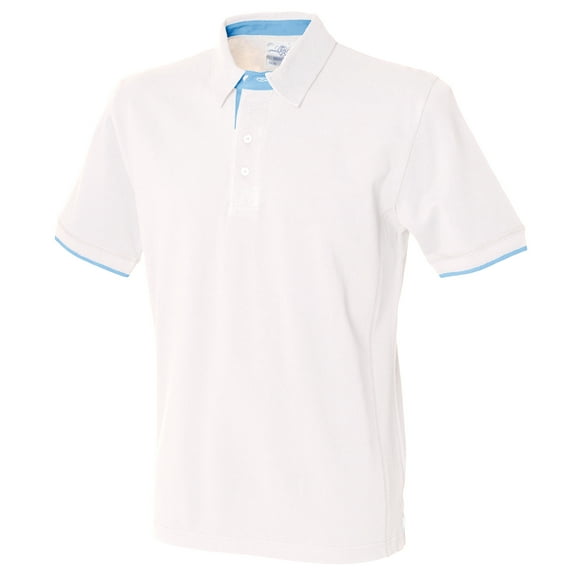 Front Row Mens Contrast Pique Polo Shirt