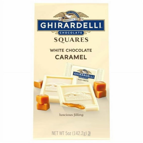 Ghirardelli White Chocolate Squares with Caramel Filling - 5 oz