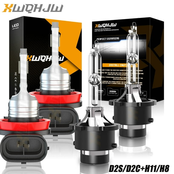 D2S HID Headlight Bulbs for Nissan Murano 2009-2014 H11/H8 Led Fog Lights 6000K 4pcs