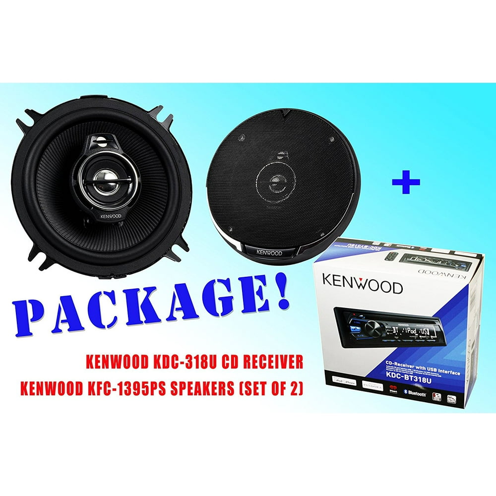 PACKAGE ! Kenwood KDC_BT318U CD_Receiver + Kenwood KFC_1395PS Car